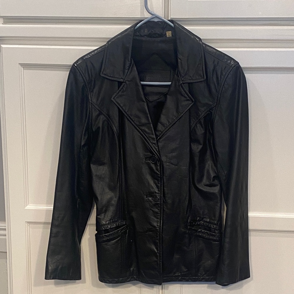 Preston & York Black Women's Leather Blazer